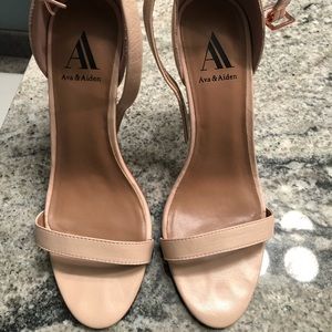 Ava and Aiden Nude Ankle Strap Sandals